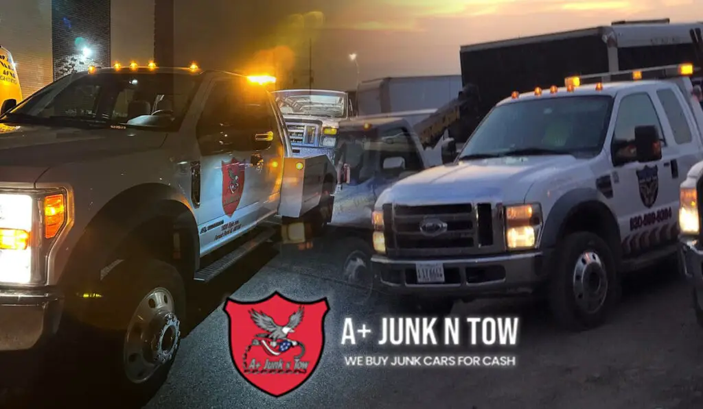 A+ Junk N Tow white towing trucks